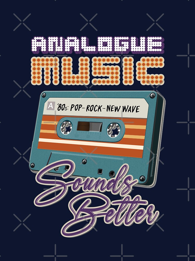 Retro Music : Cassette Tape - Analogue Music Sounds Better - 80s Pop Rock New Wave (Purple) by RetroTeeStudio