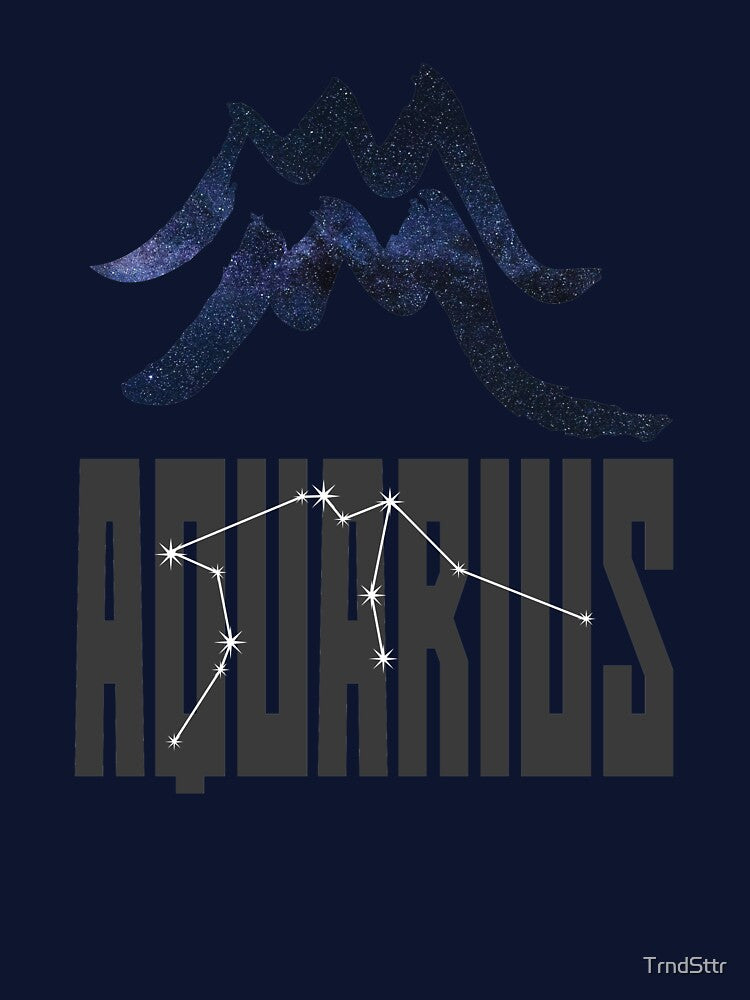 Aquarius Birthday Gift with Zodiac Sign Constellation and Symbol by TrndSttr