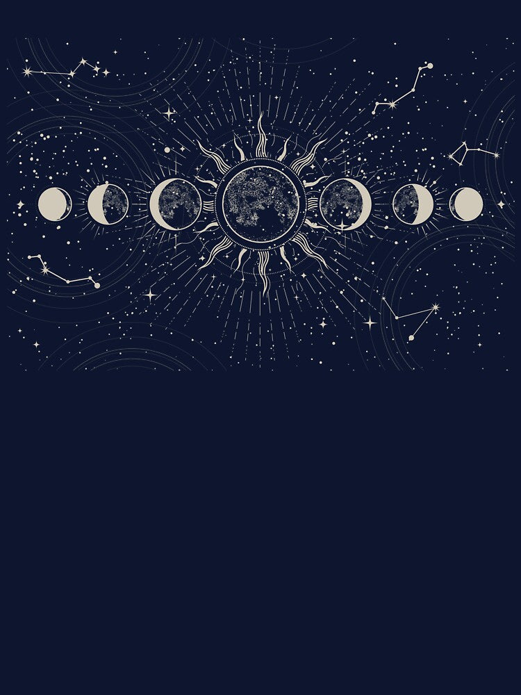 Celestial Eclipse: Mystical Moon and Sun Vector Art by UPPrints