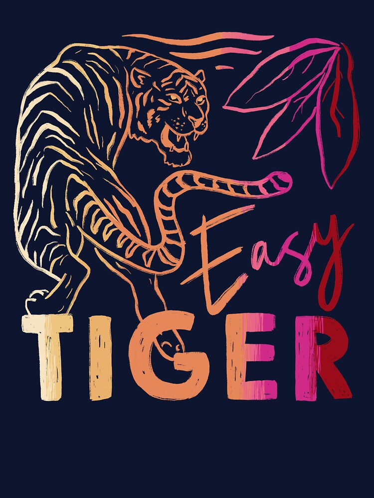 easy tiger sunset shirt pink summer graphic vintage by art-injoy
