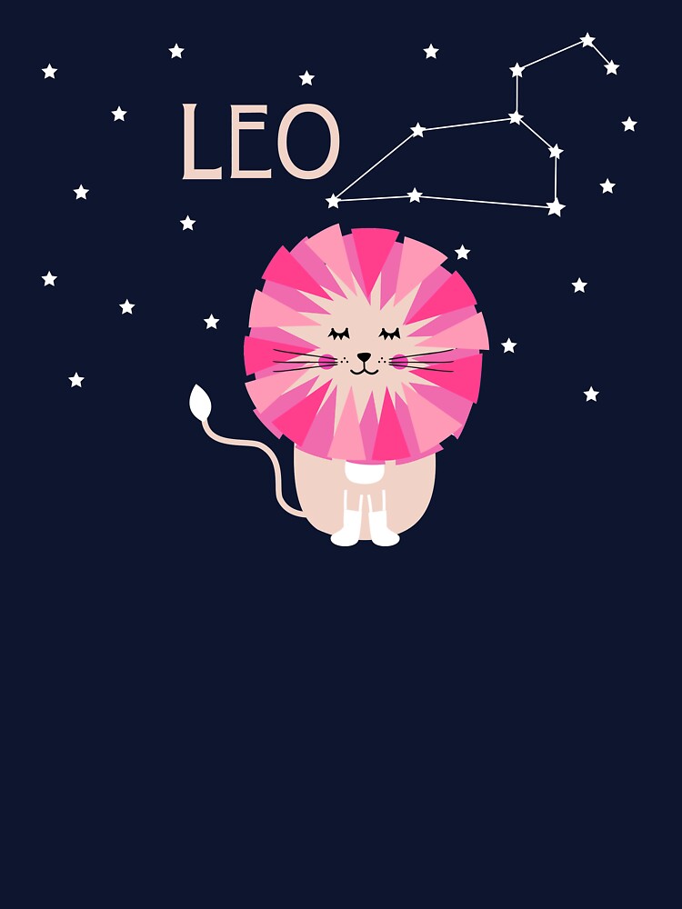 Zodiac Sign Leo the Pink Lion by CoralFoxDesigns
