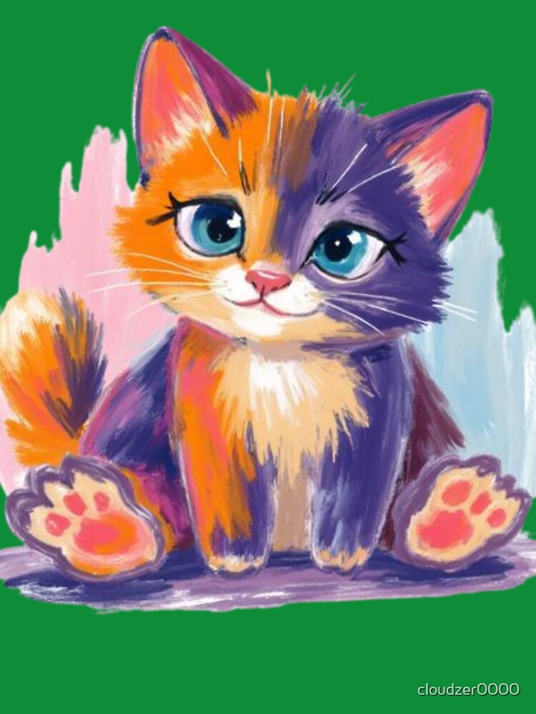 fat calico cat fauvism art style by cloudzer0000