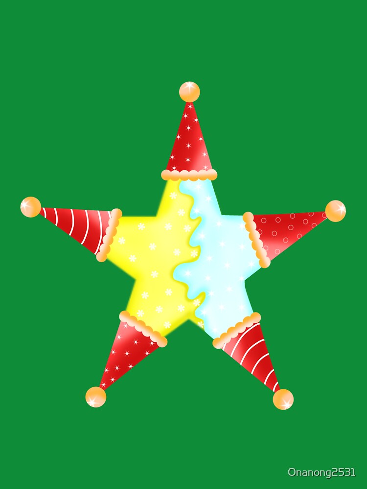 Cute magic star with santa hat. by Onanong2531