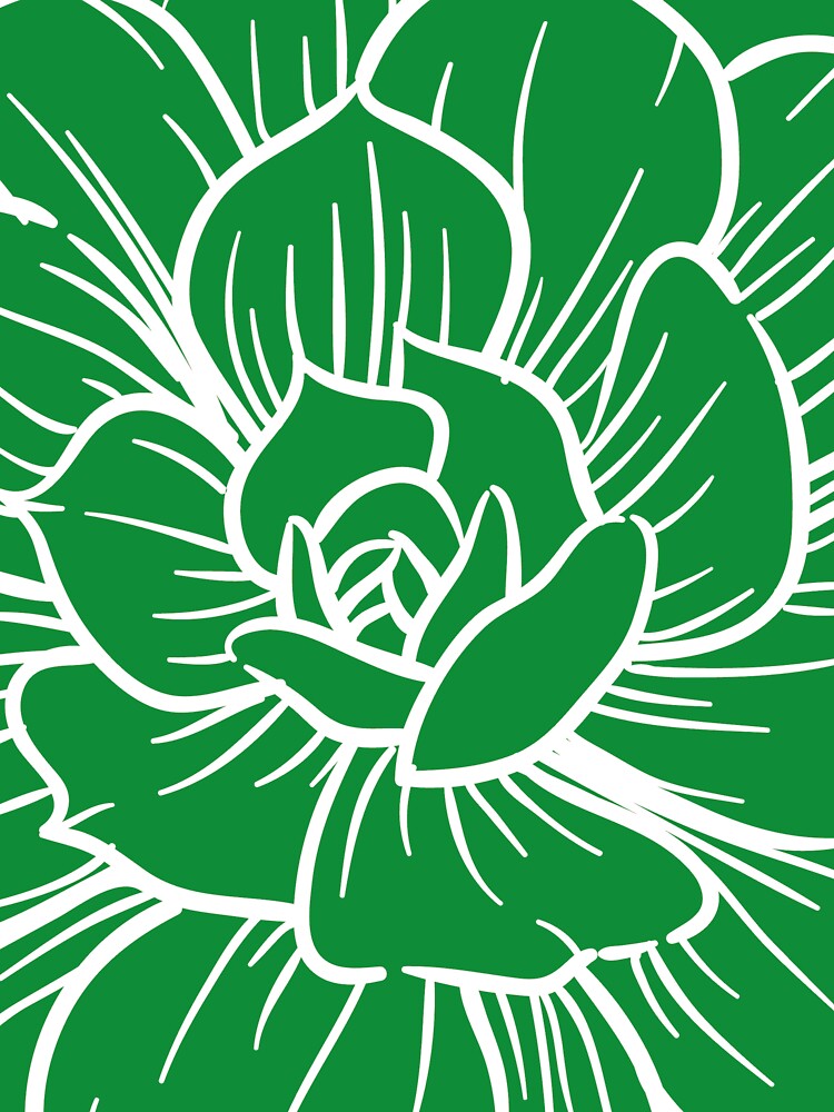 Green Floral Succulent Flower Pattern by NelBo