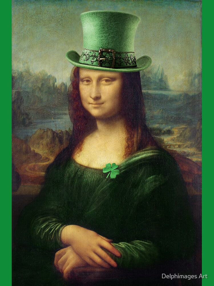Mona Lisa, St Patrick's day by Delphimages Art