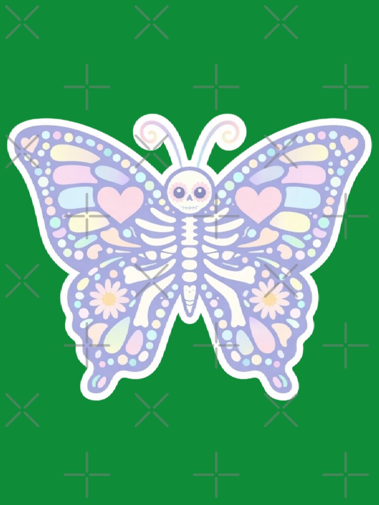 Pastel Sugar Skull Animals Pet Memorial | Day of the Dead Butterfly | Cute Gothic Skeleton Sticker by Dream Circuit