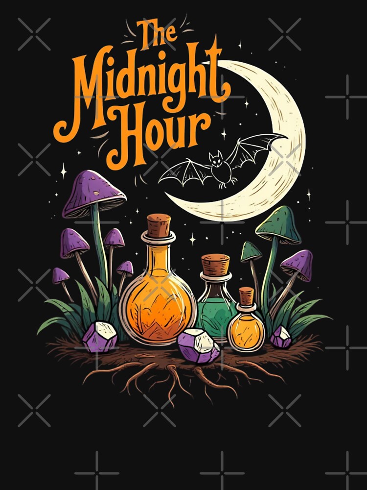 The Midnight Hour Spooky Crystals and Potion Halloween Design by arceeddesign