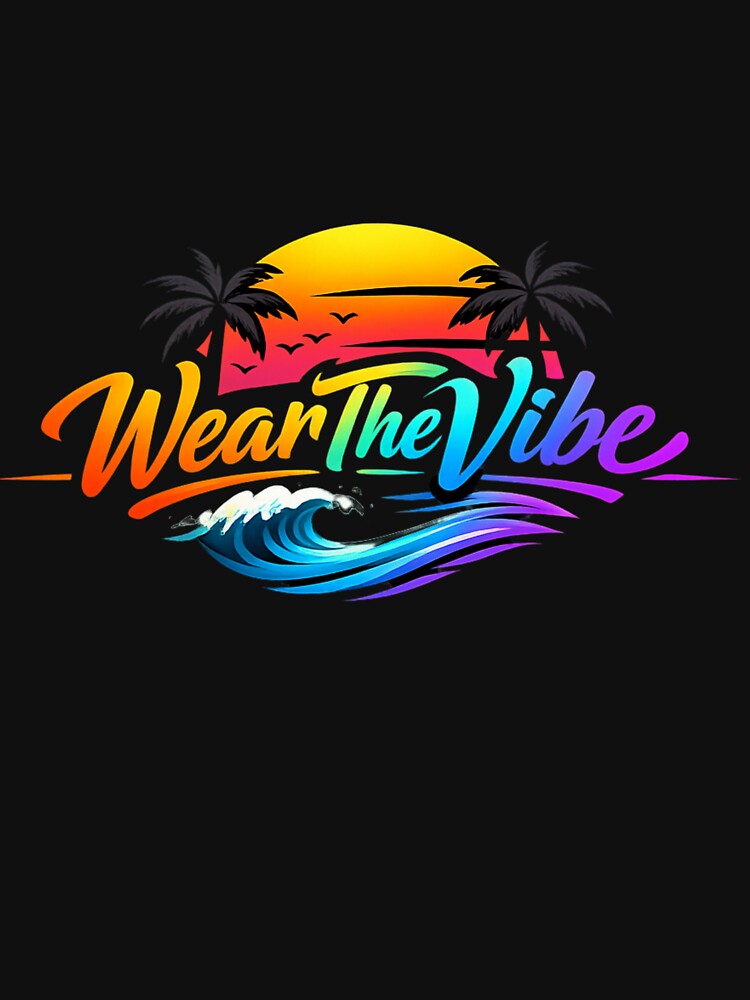 Wear The Vibe Tropical Beach Sunset Palm Trees Retro Wave by WearTheVibe Store