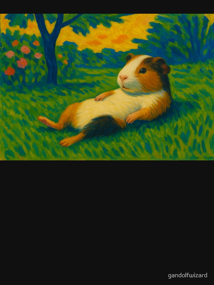 Guinea Pig Sunbathing in a Matisse Garden by gandolfwizard