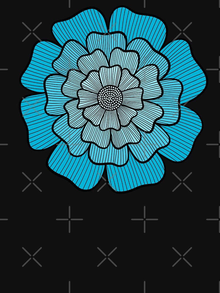 Blue Flower Line Art by Morgan Klassiks