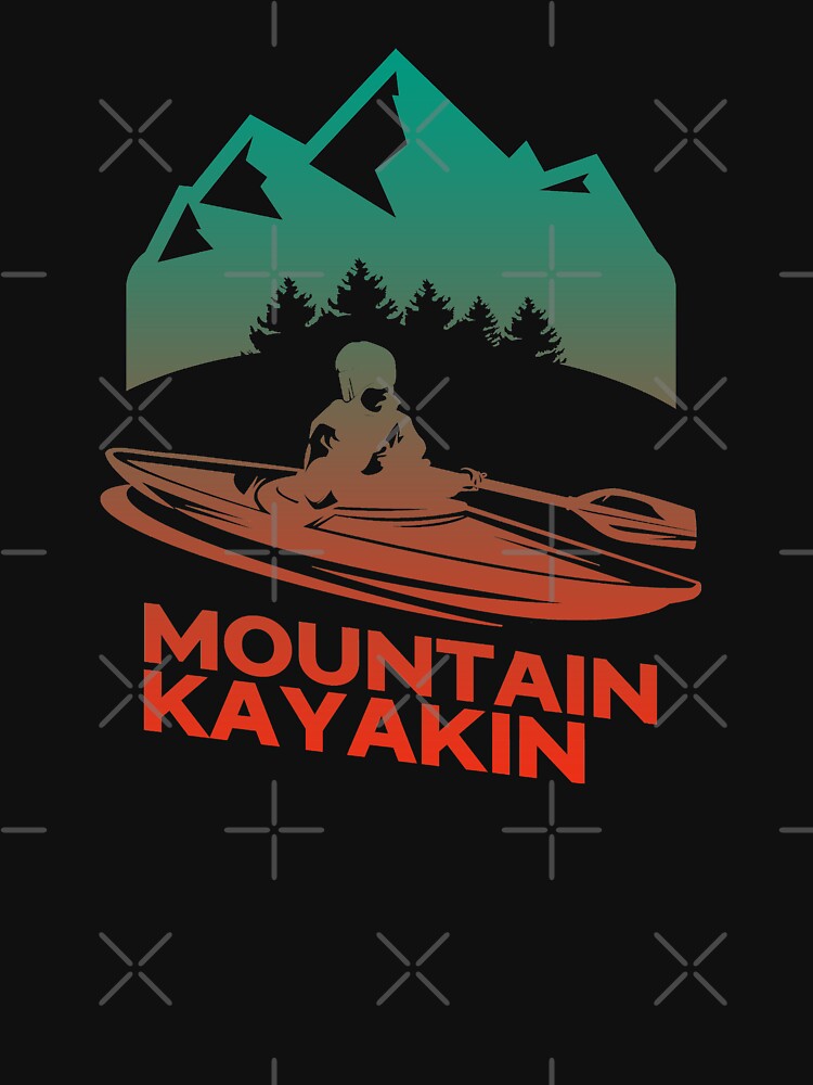 retro sunset mountain kayaking by crack dsg