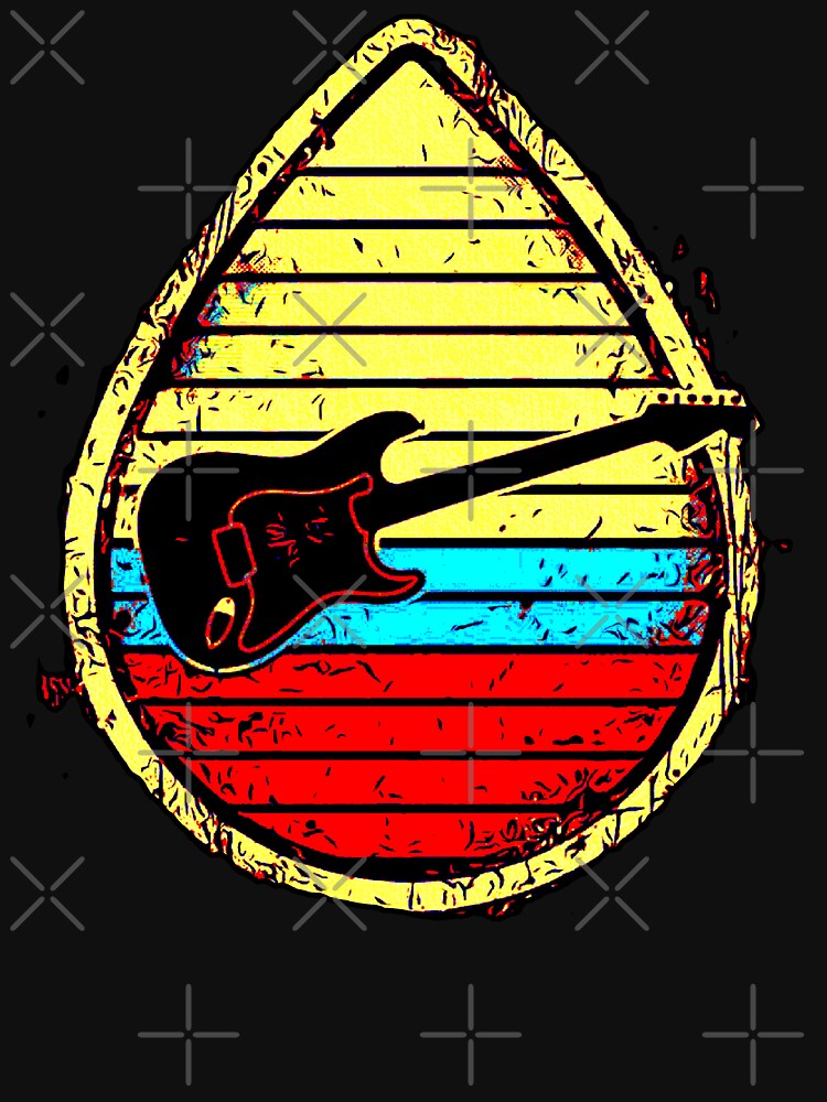 Retro Guitar | Vintage Sunset 80s Design Electric Guitar by AstronautMerch