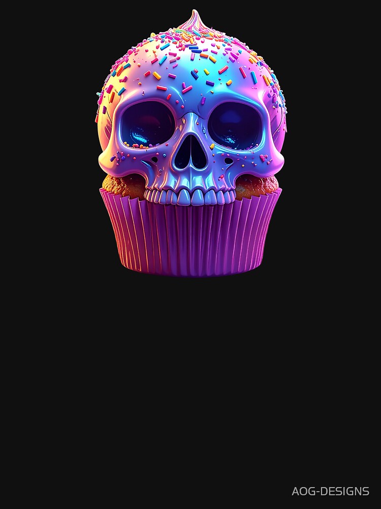 Neon Skull Cupcake – Sweet Halloween Treat by AOG-DESIGNS