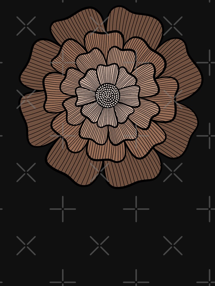Brown Flower Line Art by Morgan Klassiks