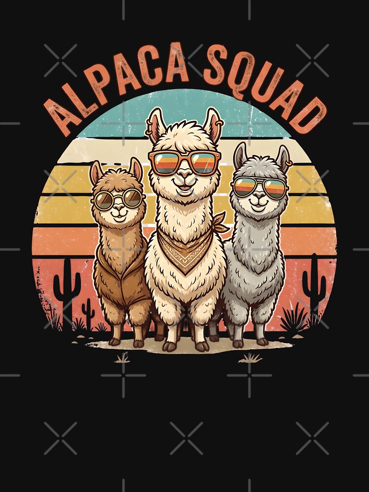 Alpaca Squad - Cool Retro Vintage Sunset & Funny Desert Llamas by Made for Grins Co
