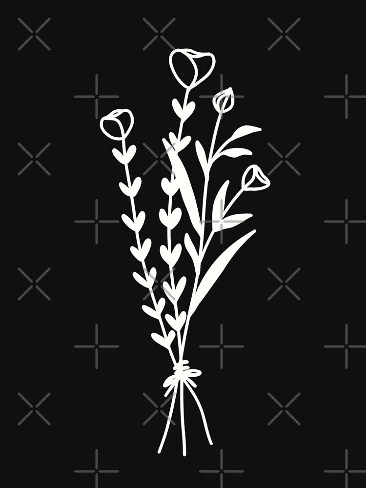 Wildflower Bouquet On Yellow One Line Art Flowers by ArunikaPrints