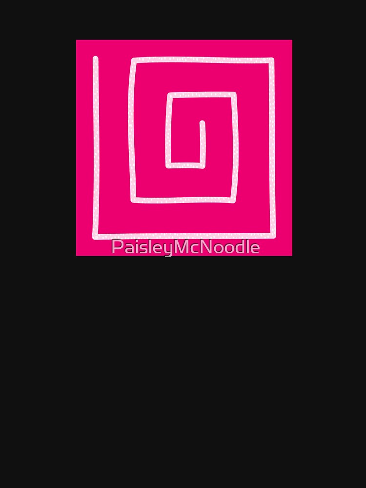 Spiral Square in Shocking Pink (abstract doodle pattern) by PaisleyMcNoodle
