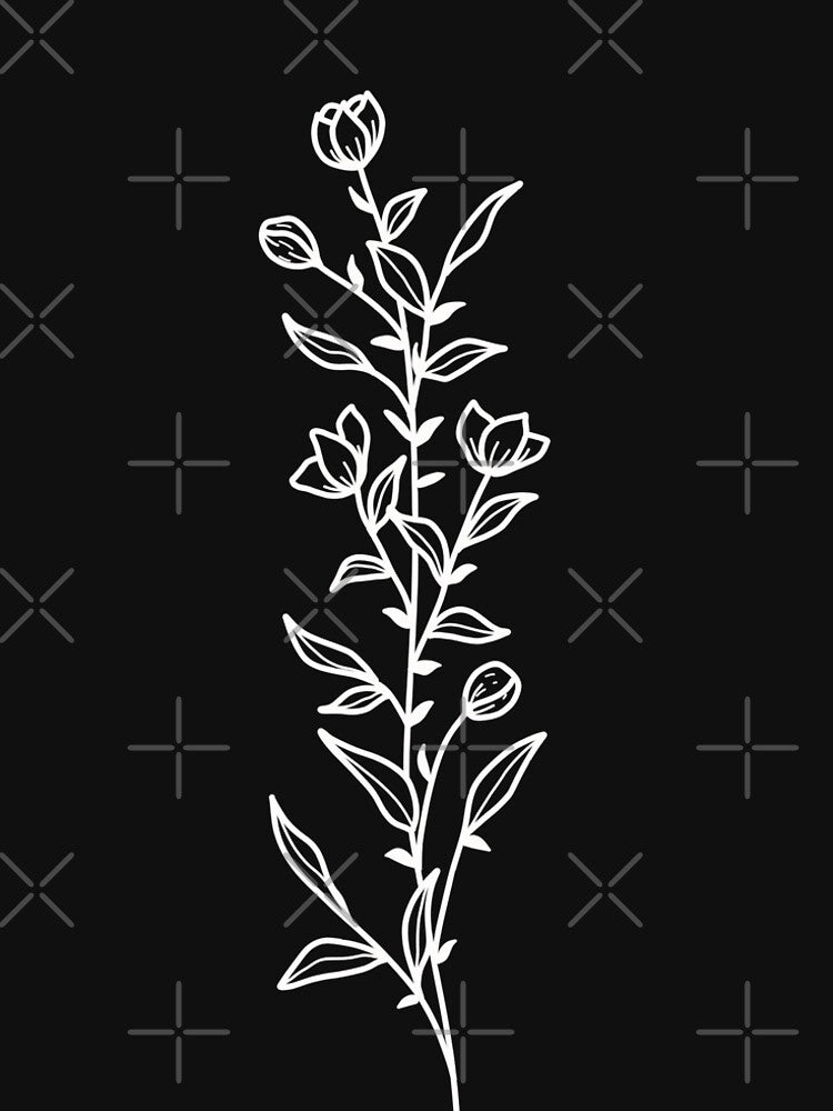 Wildflower Bouquet On Peach One Line Art Flowers by ArunikaPrints