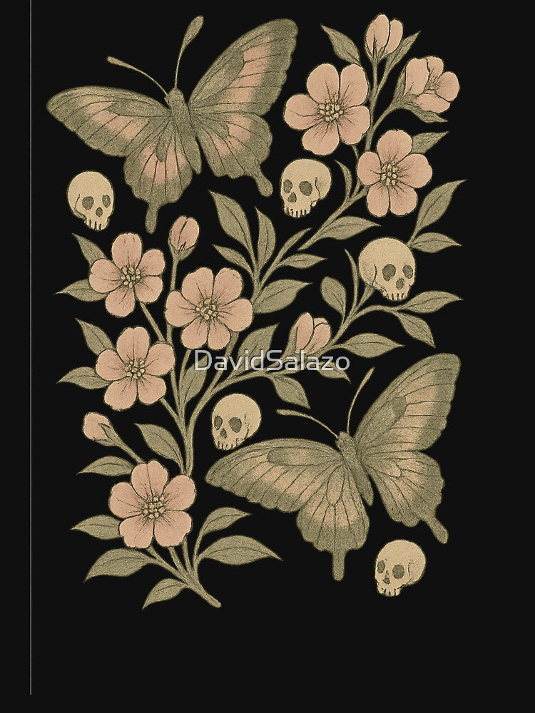Butterflies and Skulls Among Blossoms – Beauty and Decay by DavidSalazo