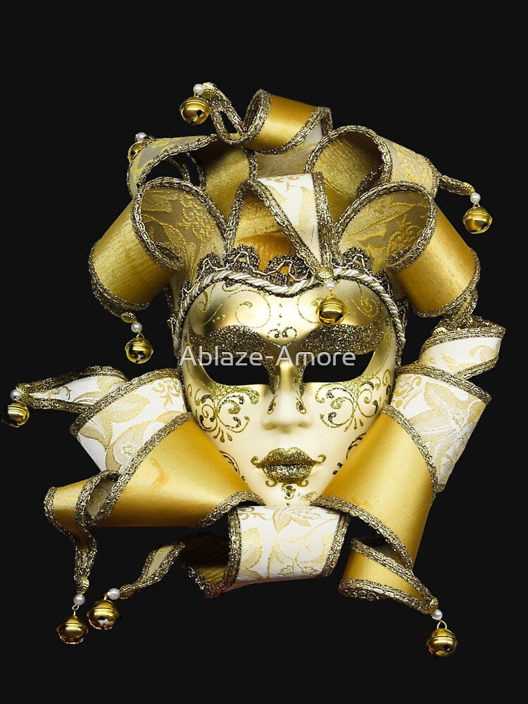 Golden Masquerade Mask - Elegant Mardi Gras & Carnival Design by Alpha Omega Shop