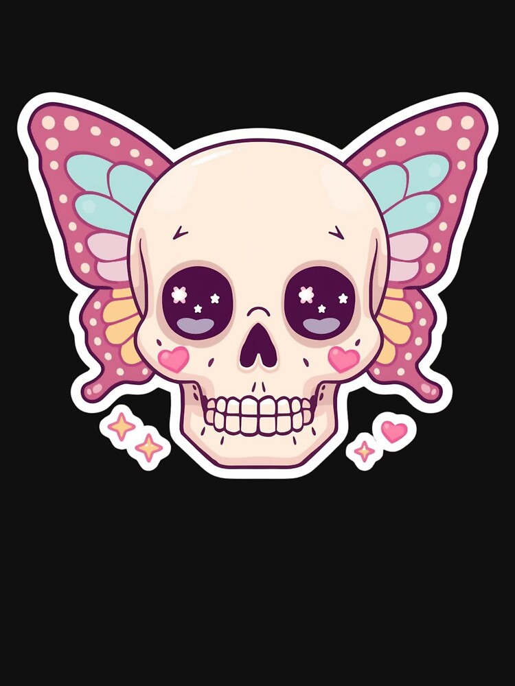 Kawaii Butterfly Skull – Cute Pastel Goth Spooky Aesthetic Design by LintonGriffin