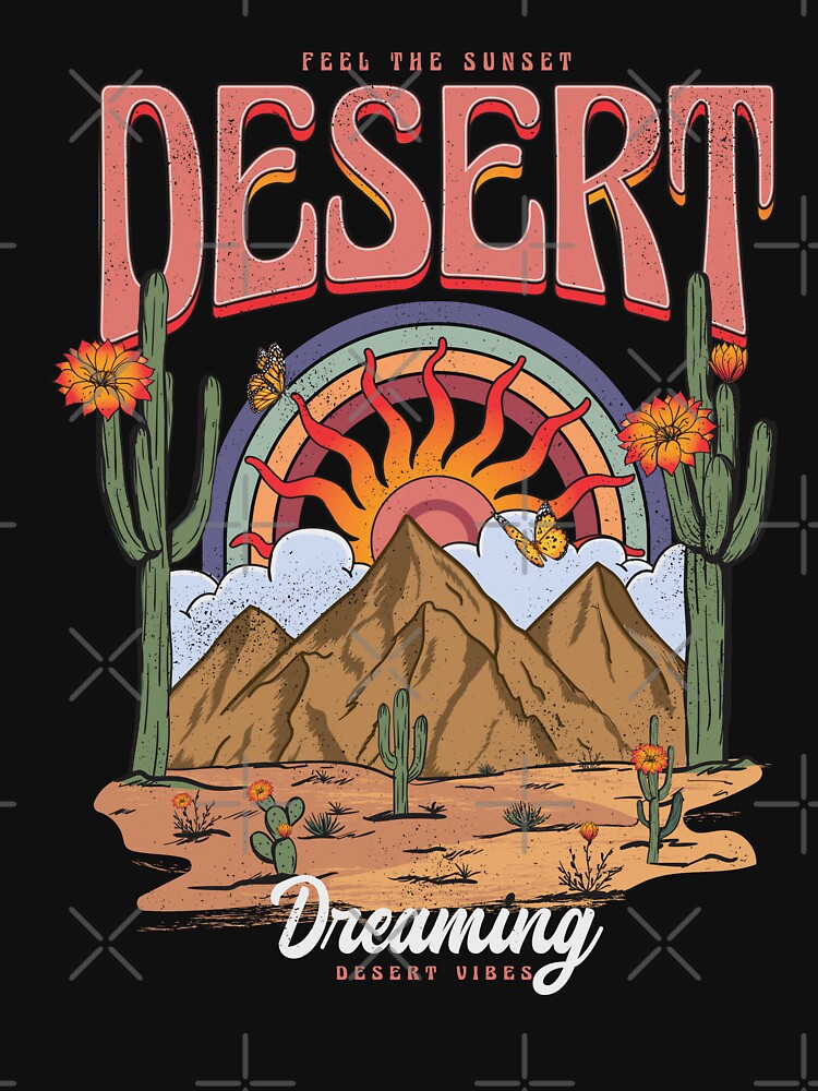 vintage Retro Style desert dreaming Feel The Sunset Desert Vibes by Md safi uddin Nazim
