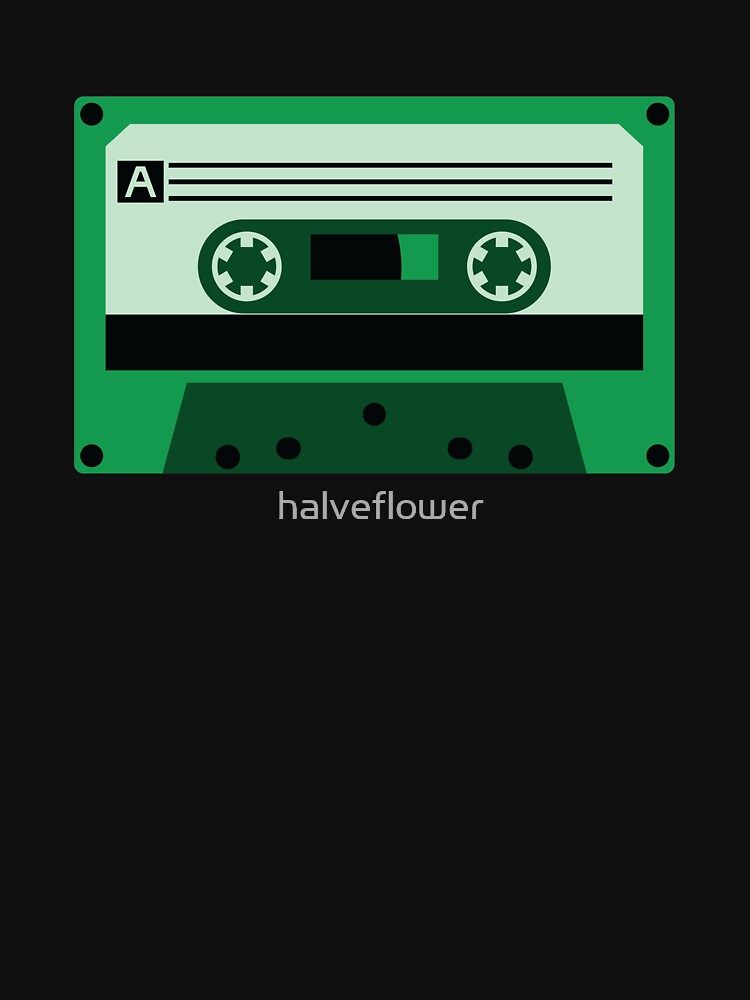 Green Cassette Tape by halveflower