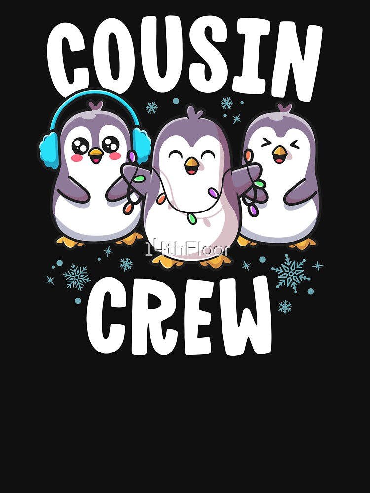 Cousin Crew Christmas Tshirt Funny Xmas Vacation Penguins by 14thFloor