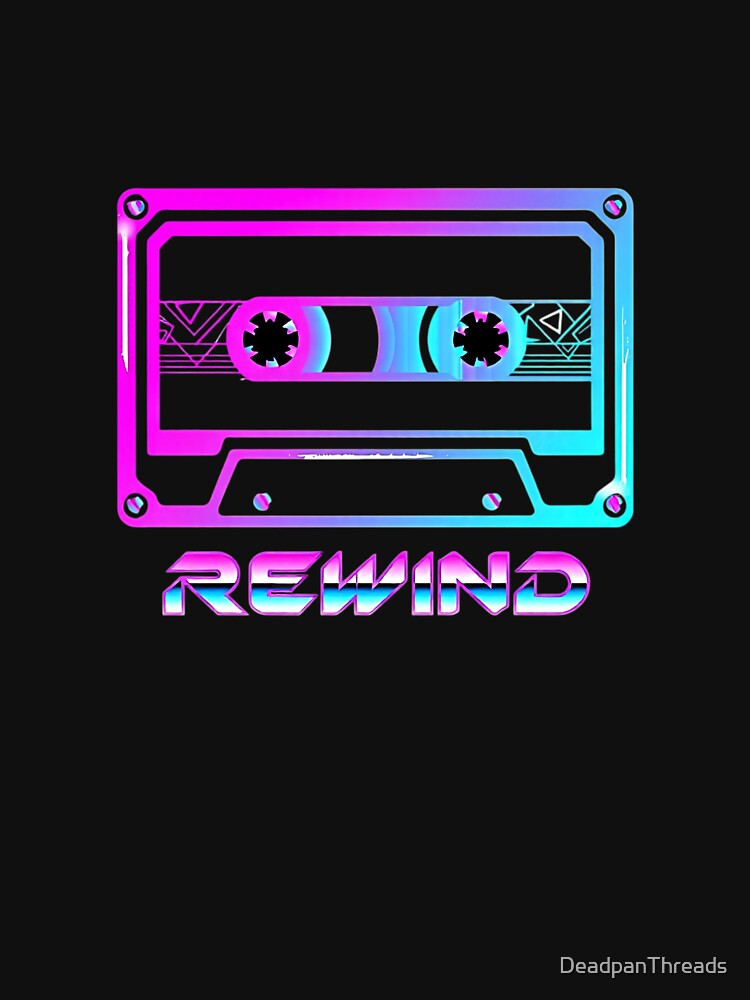 Neon Rewind Cassette Tape Glow by DeadpanThreads