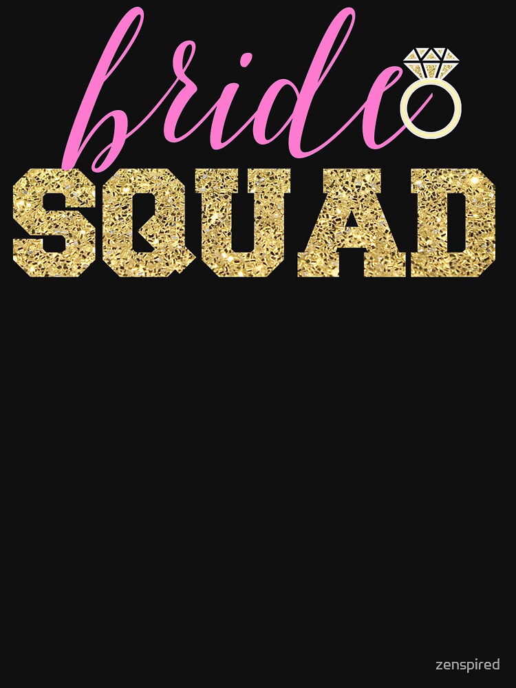 Bride Squad Gold Glitter - Team Bride - Bridesmaid - Bachelorette Party by zenspired