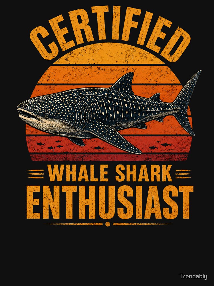 Certified Whale Shark Enthusiast T-Shirt, Ocean Lover Gift, Marine Life Graphic Tee, Vintage Sea Animal Shirt by Trendably
