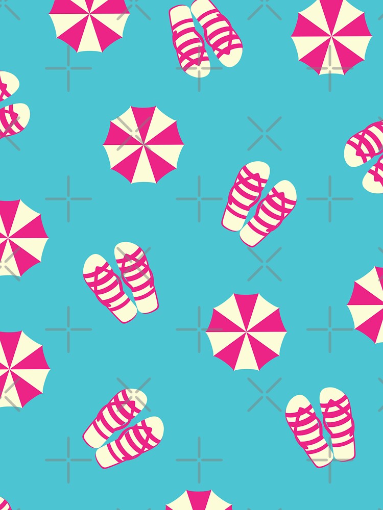Summer Beach Umbrella with Flip Flop Pattern by Web CreationsNL