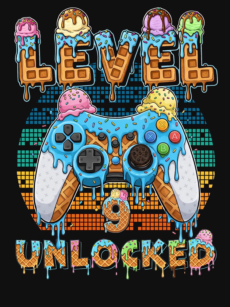 Level 9 Unlocked Gamer Birthday Shirt by LarryMBrown