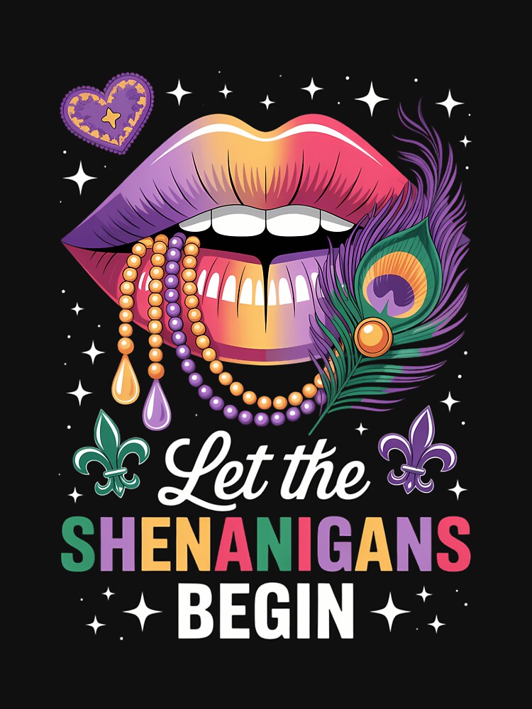 Let The Shenanigans Begin Mask Beads Mardi Gras by IdunayaStore