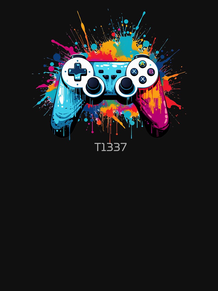 Retro Video Game Controller 2 - Colourful Splash Art by T1337
