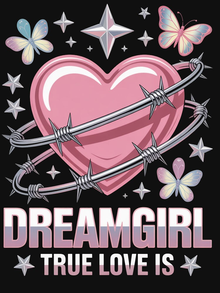 Dreamgirl True Love Is Barbed Wire Heart Butterflies Valentine's Day by DarylWelsh2024