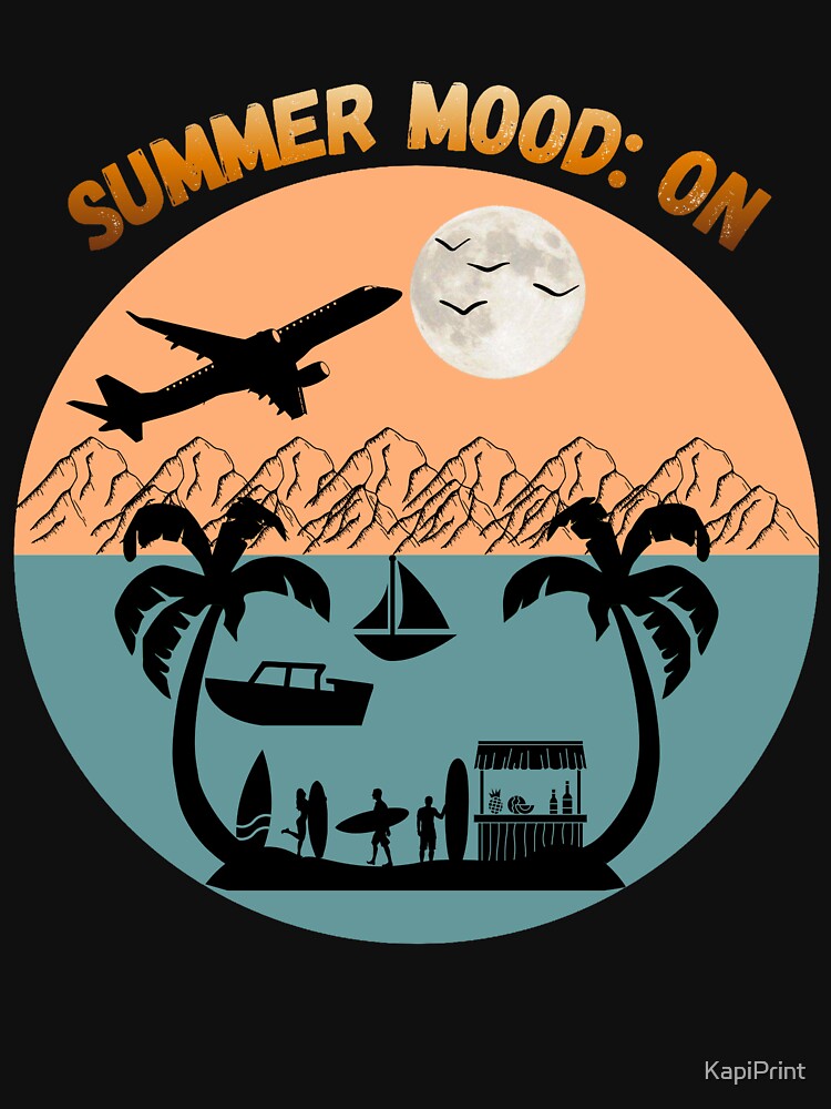 Summer Mood On – Sunset Travel Lifestyle Graphic Tee by KapiPrint