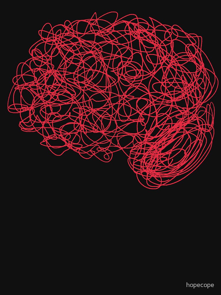 Red Psychology Psych Doodle Brain Cerebrum Cortex Neuro Neuroscience Psychiatry Anatomy by hopecope