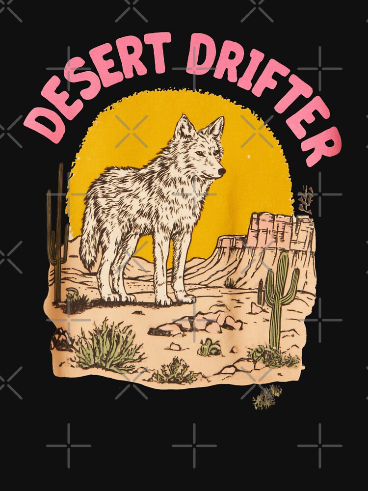 Desert Drifter Coyote Vintage Southwest Illustration by Blurbean