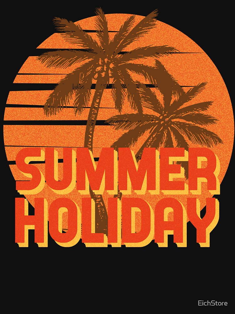 Retro Summer Holiday Sunset with Palm Trees – Vintage Tropical Vacation Aesthetic by EichStore