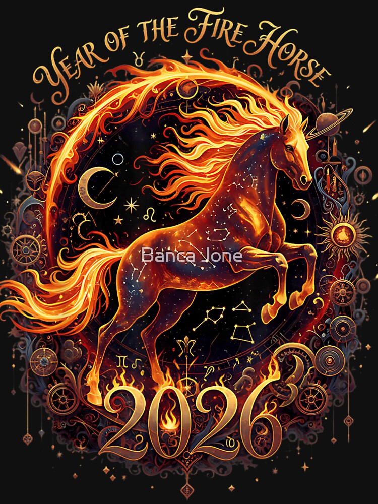 Year Of The Fire Horse 2026 Zodiac Fantasy Illustration by BancaJone