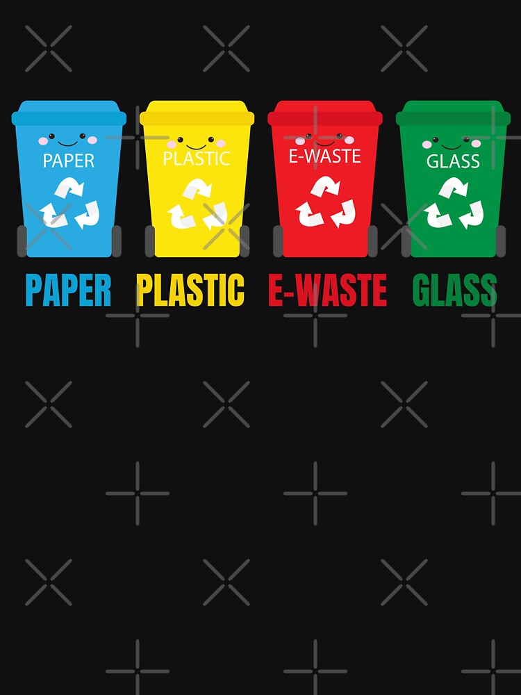 Happy Earth day, cute and kawaii recycle bins. Save the planet keep it green by WhaleSharkShop