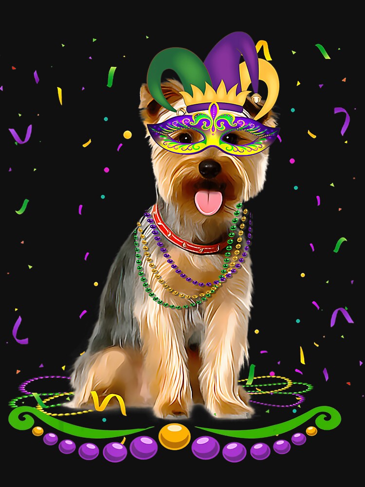 Cute Yorkshire Wearing Carnival Mask Mardi Gras Dogs Lover by mmvfcyhty59