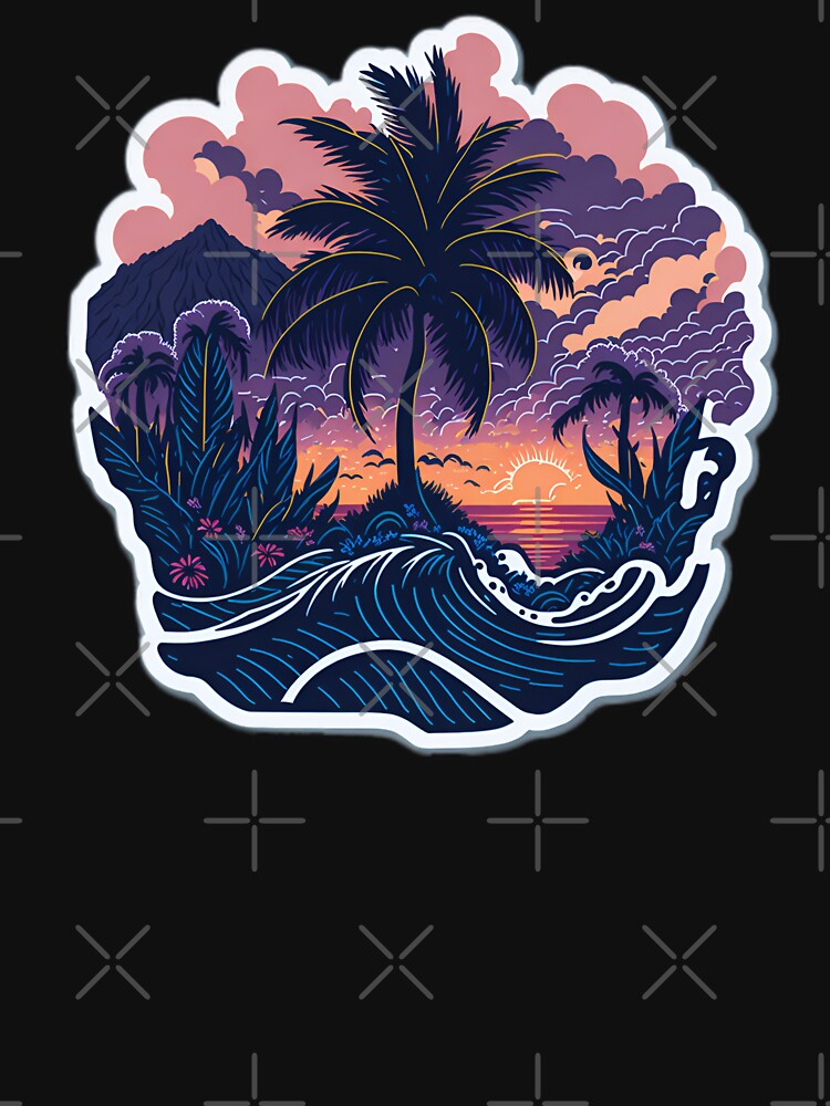 Family Vacation 2023 Stickers Paradise Palm: A Majestic Tropical Tree Illustration by RedArtG09