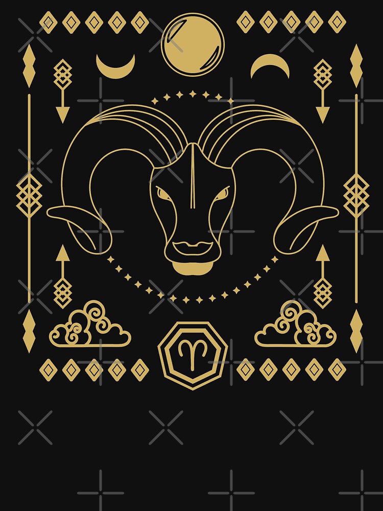 Aries Star Sign in Gold by CrystalCrush