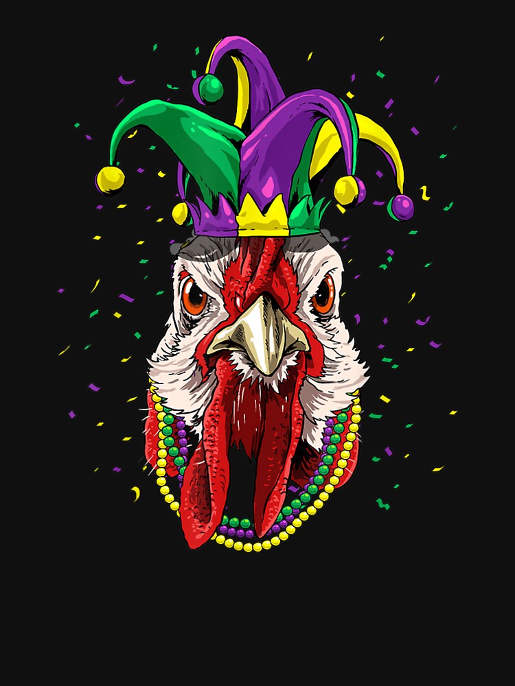 Chicken Animal Lover Cute Mardi Gras Carnival Jester by SunshineJimmie