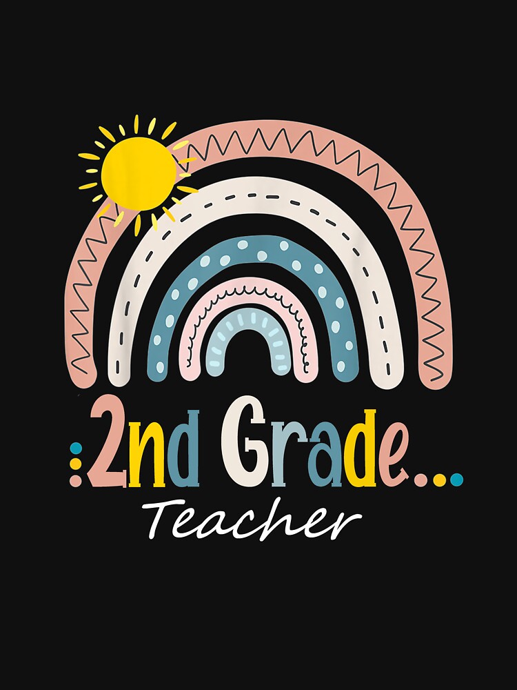 2nd Grade Teacher Boho Rainbow Back To School Supplies by TanyahLes