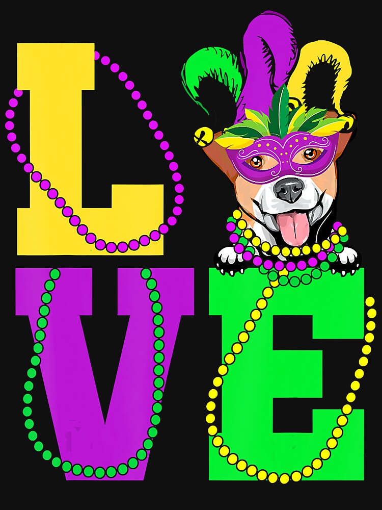I Love Mardi Gras Jack Russell Terrier Dog Mask Costume by JodyBoling