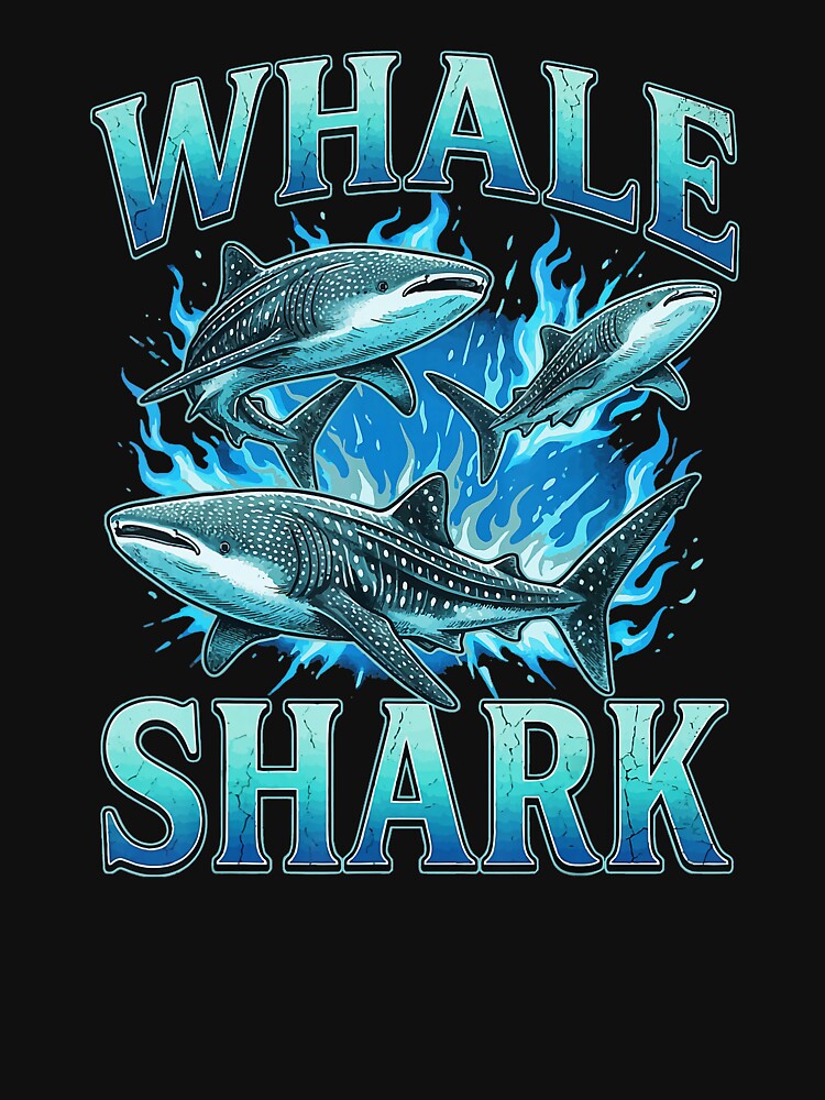 Whale Shark Ocean Retro Marine Life Bootleg Illustration by Masonixem