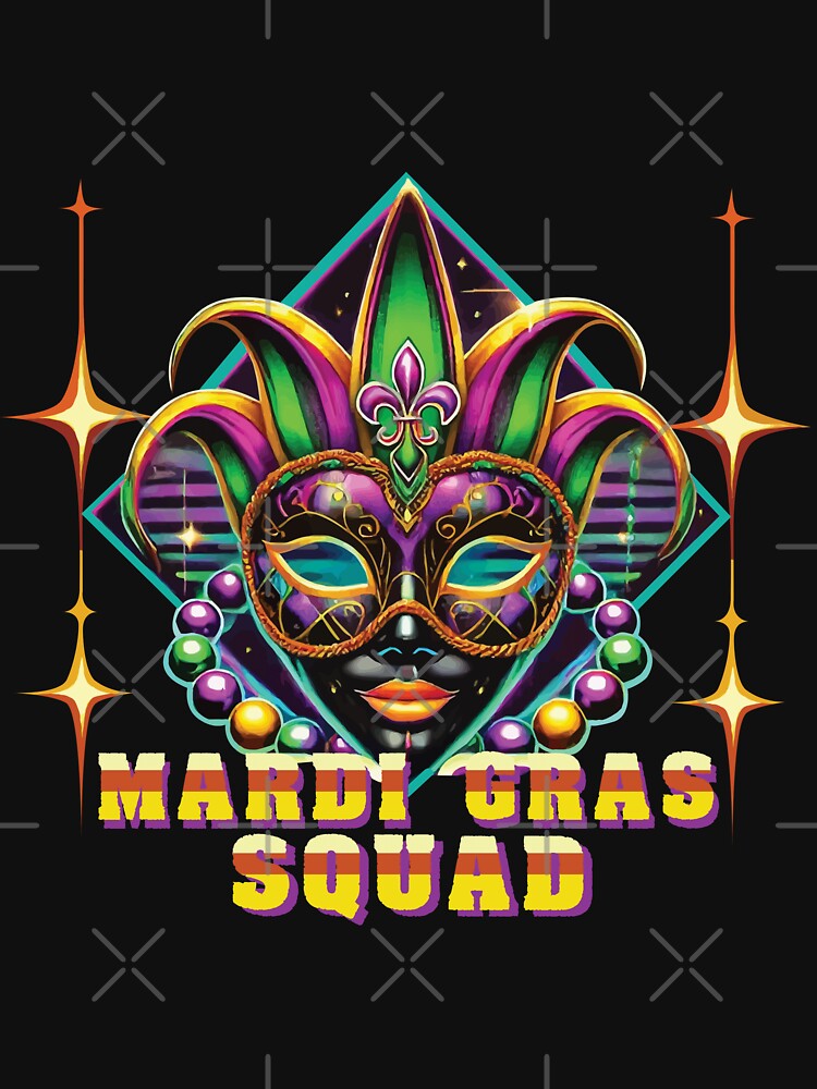 Mardi Gras Squad Retro Synthwave Vibes by LuminOrb